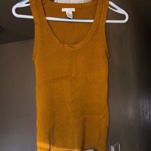 H&M gold sweater tank